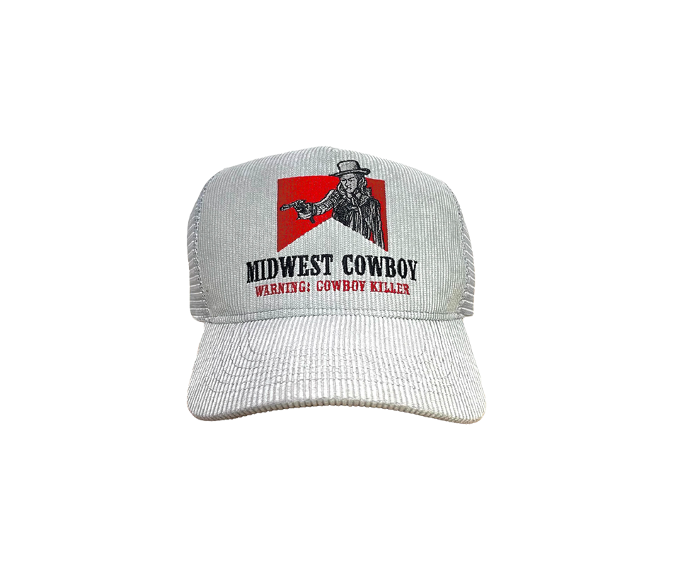 Cowboy Killer Trucker Hat, Gray