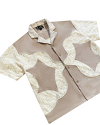 Lace Button Up, Coffee & Cream
