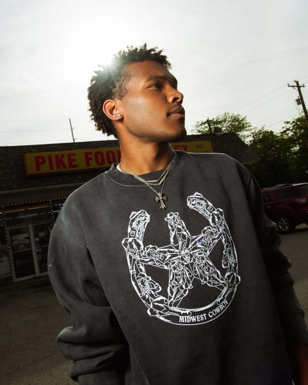 Good Luck Crewneck, Smoked Anthracite