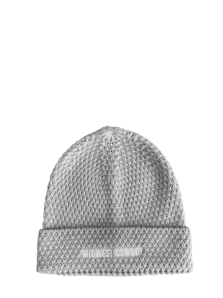 Waffle Knit Cowboy Cement Midwest Beanie, –