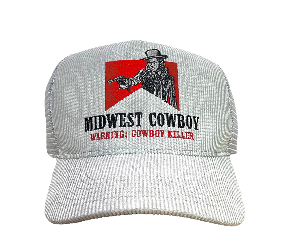 Cowboy Killer Trucker Hat, Gray