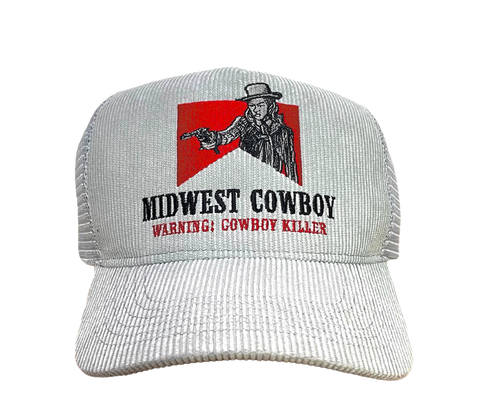 Cowboy Killer Trucker Hat, Gray