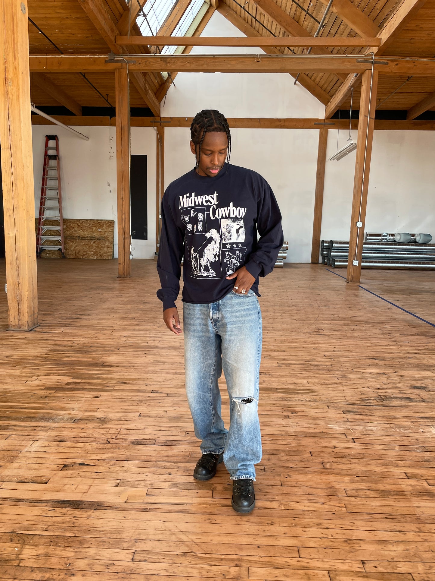 Rodeo Long Sleeve,  Navy