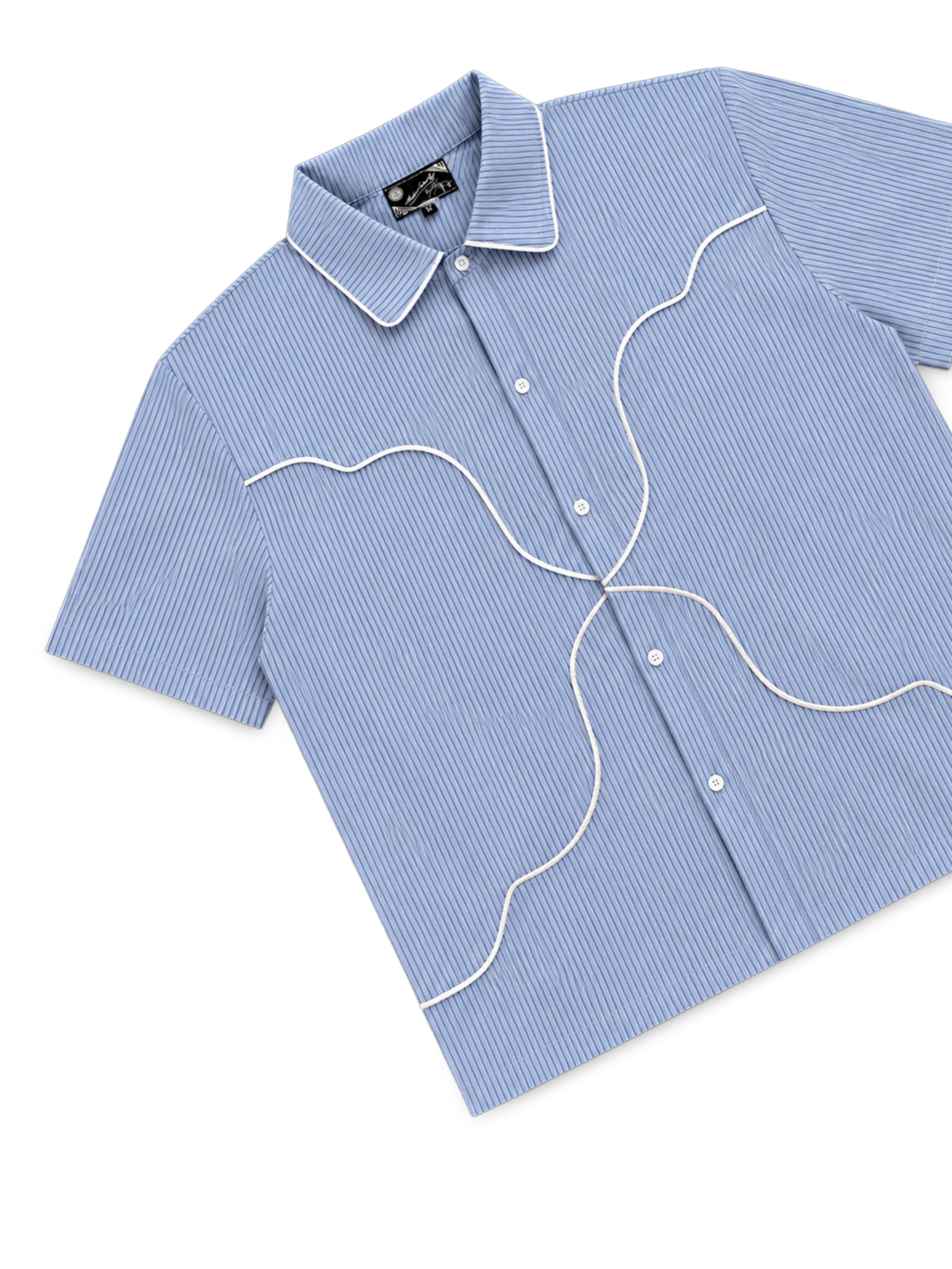Checkered Button Up, Daybreak Blue