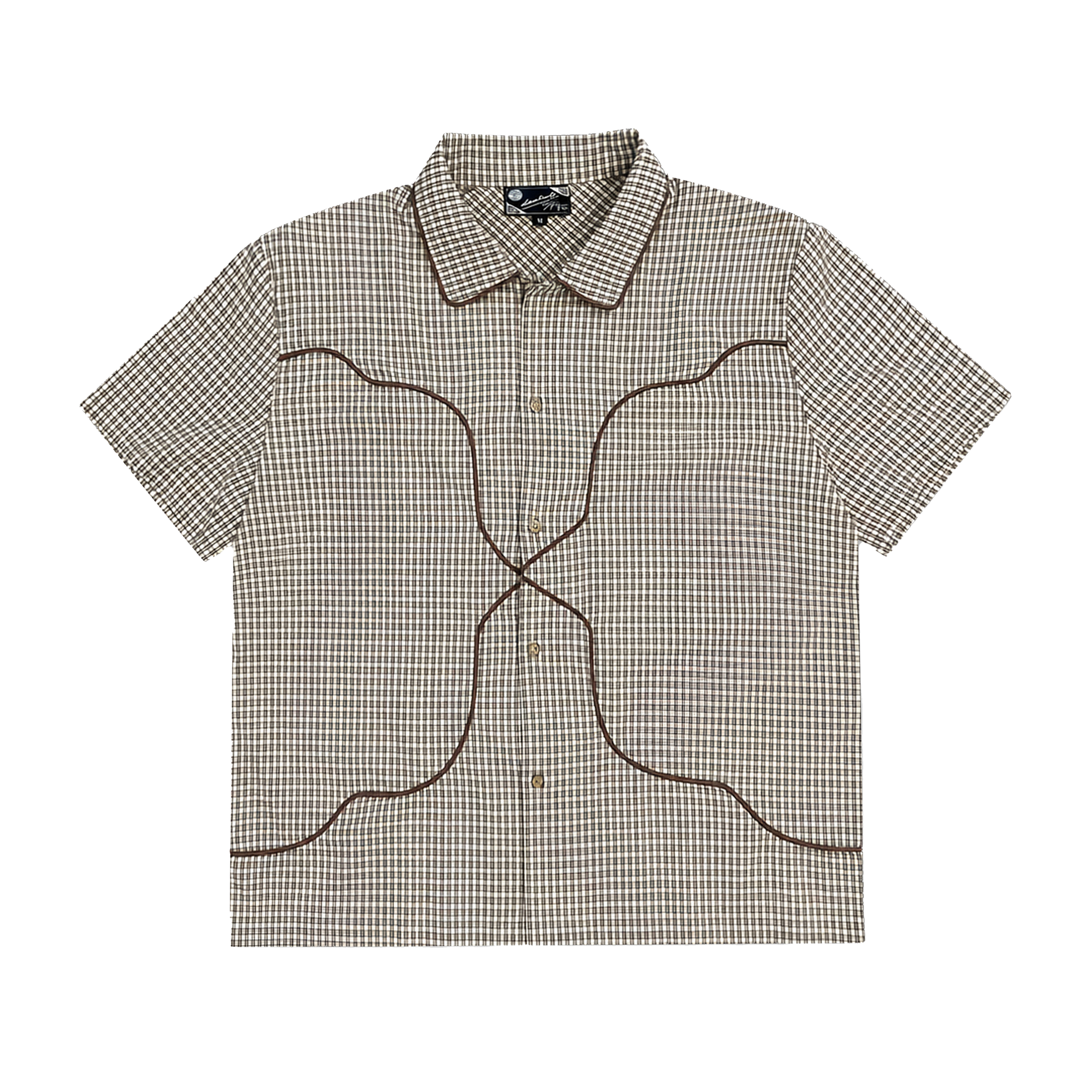 Checkered Button Up, Driftwood Brown