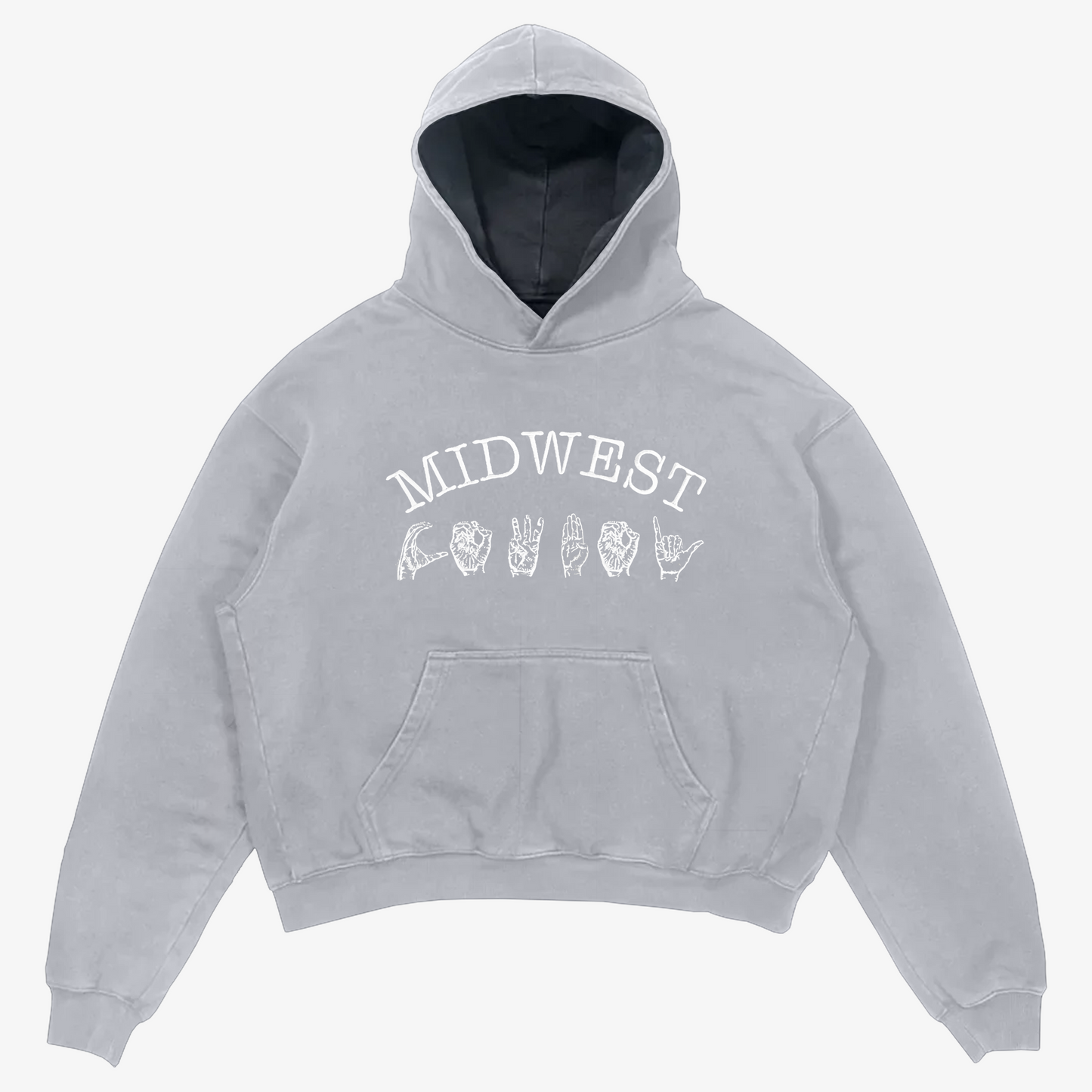 ASL Reversible Hoodie, Heather Charcoal and Grey