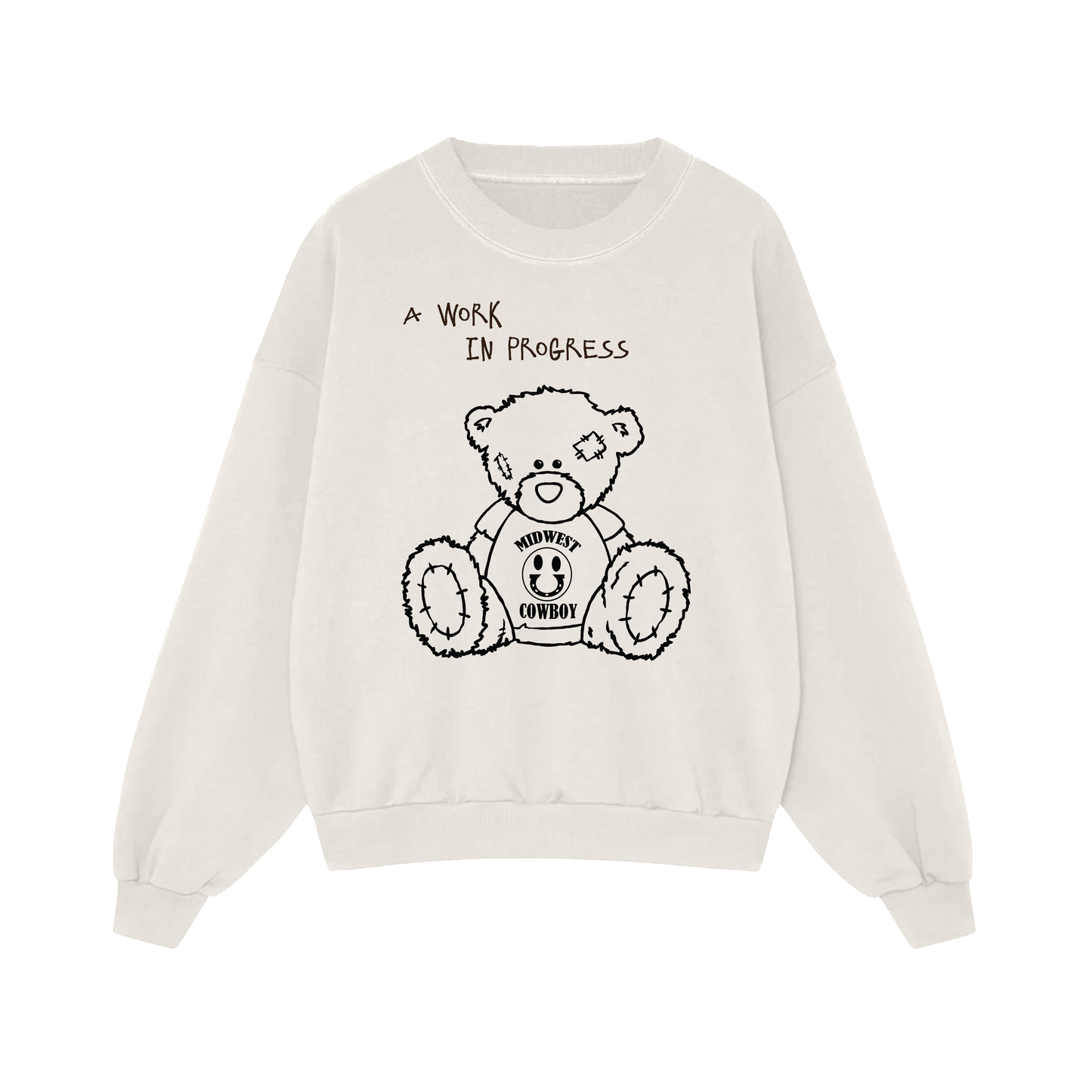 A WORK IN PROGRESS CREWNECK, Ivory