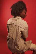 Checkered Button Up, Driftwood Brown