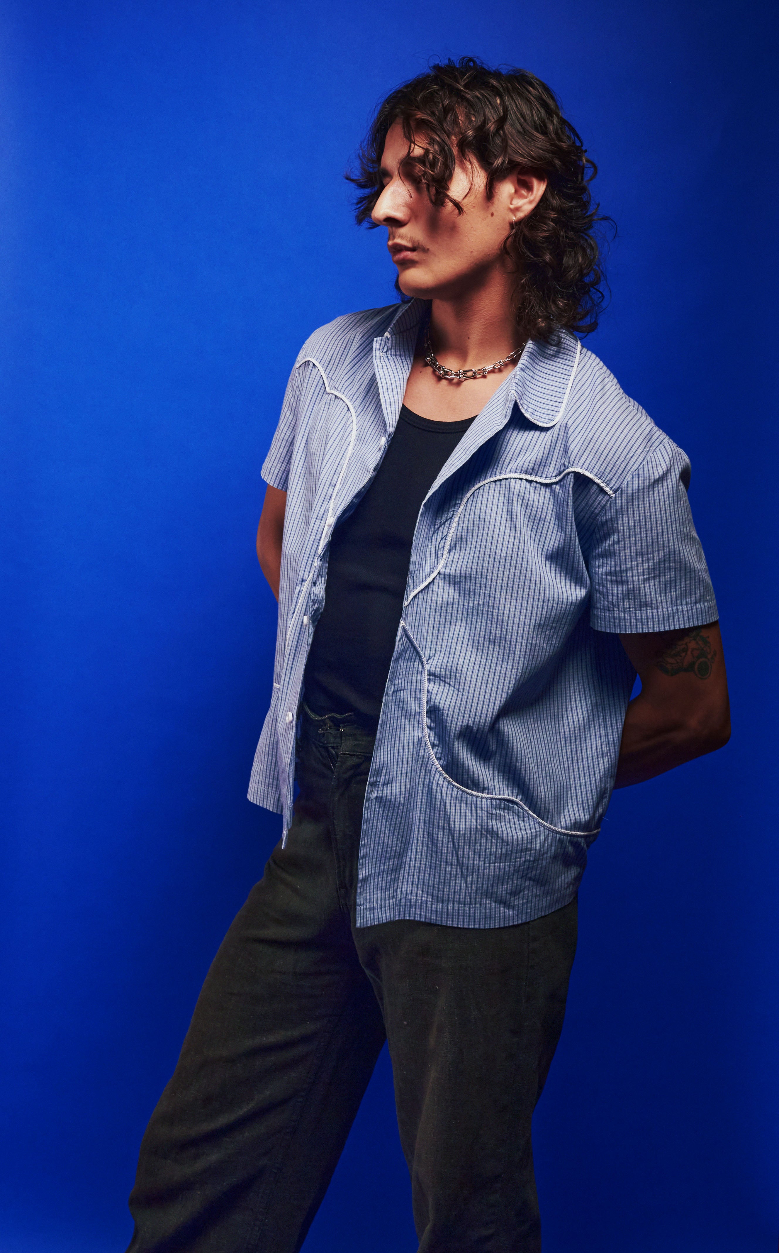 Checkered Button Up, Daybreak Blue