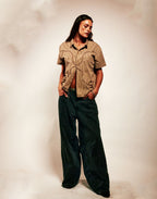 Checkered Button Up, Driftwood Brown