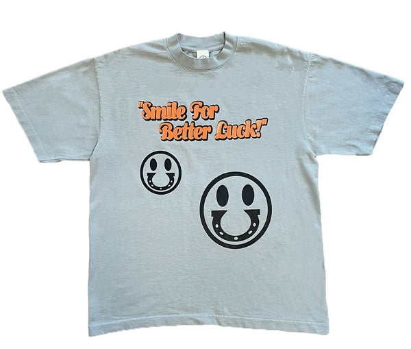 SMILE FOR BETTER LUCK Tee, Sage Green